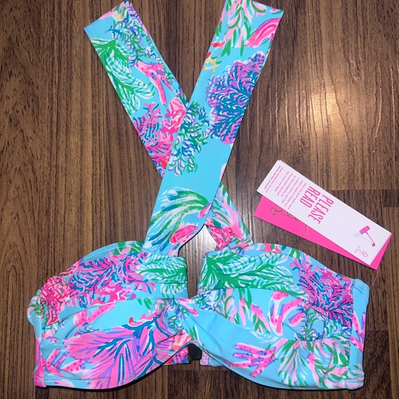 Lilly Pulitzer Other - Lilly Pulitzer NWT Bikini Top Eddee Bandeau Swim Celestial Blue